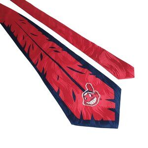 Vintage RM Sport Cleveland Baseball Tie Autographed By Ralph Solonitz 1998 Wahoo